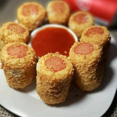 Kibe recheado com queijo por Léia Simões